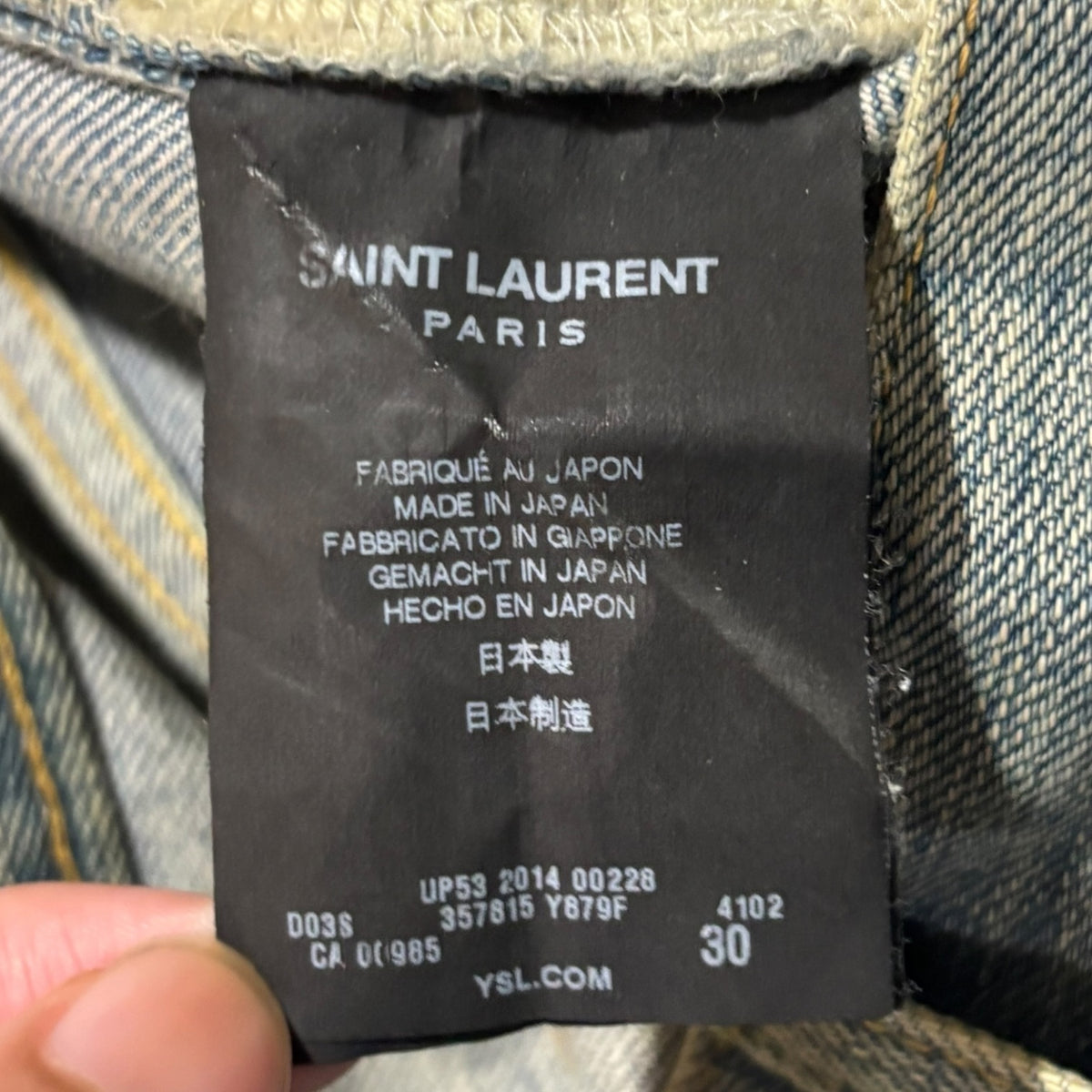 Saint Laurent FW14 Crash Denim
