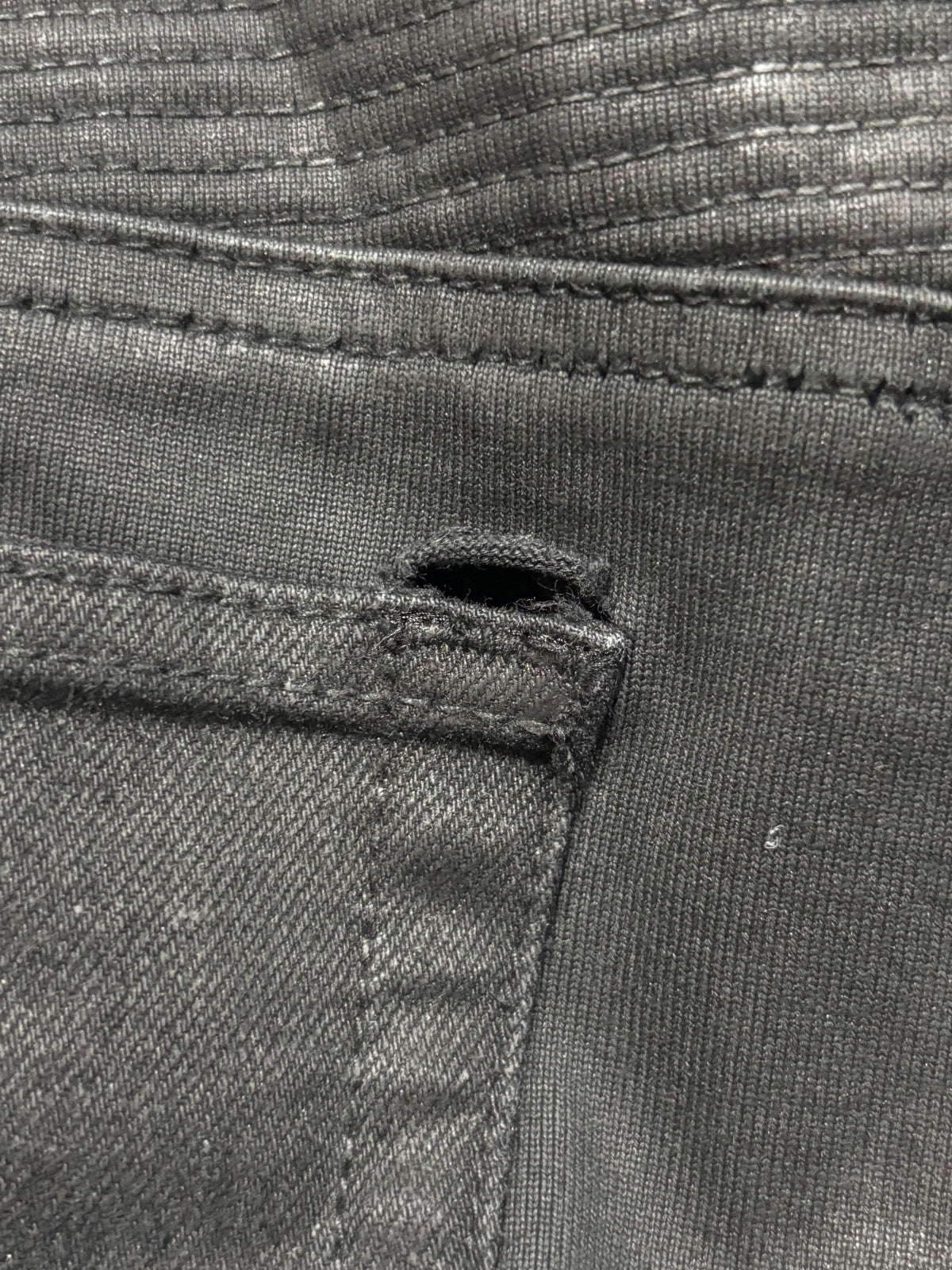 Balmain Black Waxed Biker Denim