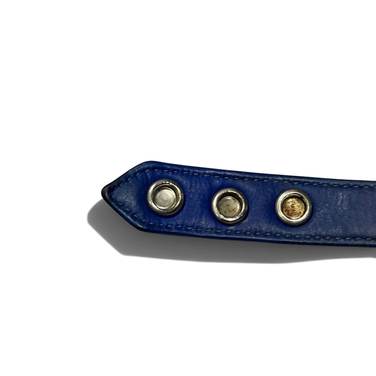 Chrome Hearts Blue Leather Snap Bracelet