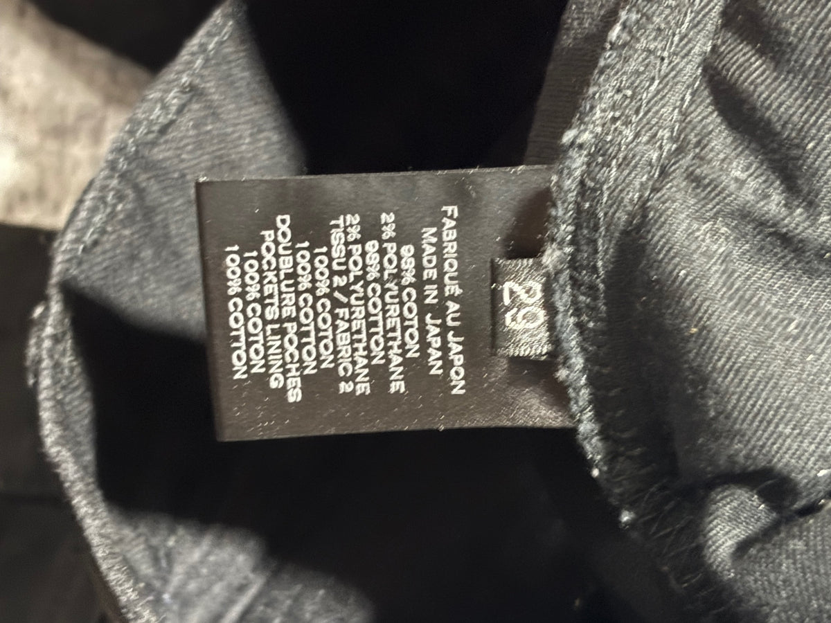 Balmain Black Waxed Biker Denim
