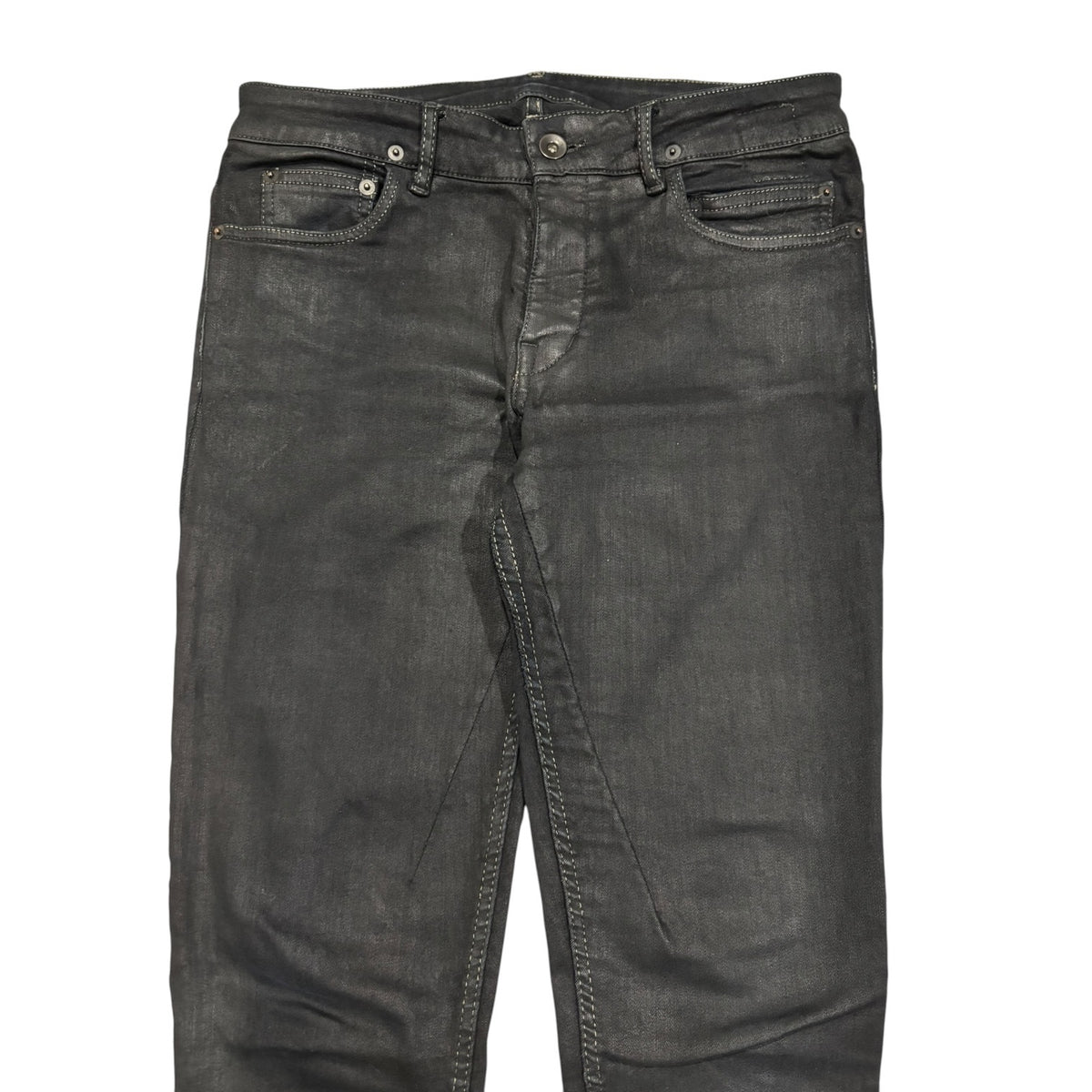 Rick Owens DRKSHDW SS17 Black Matte Waxed Detroit Cut