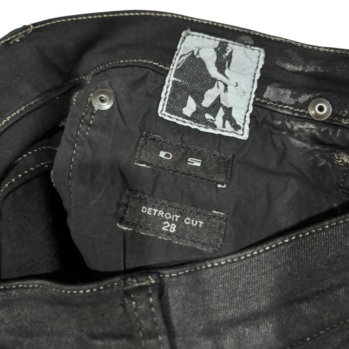 Rick Owens DRKSHDW FW15 Black Waxed Detroit Cut