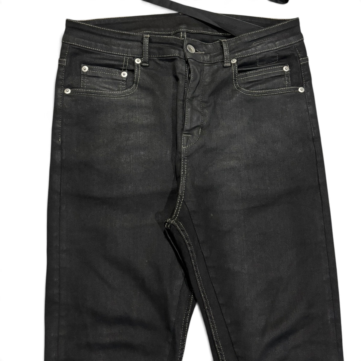 Rick Owens DRKSHDW SS22 Black Waxed Detroit Cut