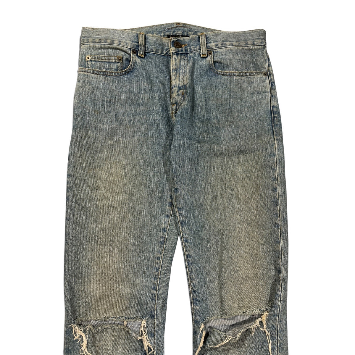 Saint Laurent AW15 Mudwash Knee Slit Denim