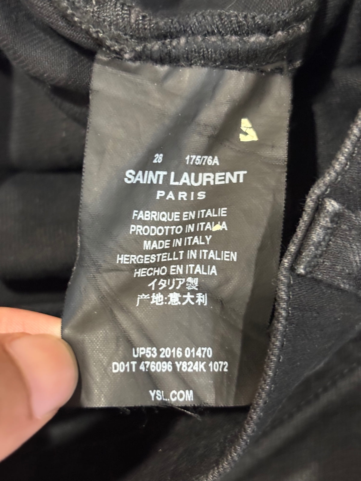 Saint Laurent AW17 Black Wax D02 Denim