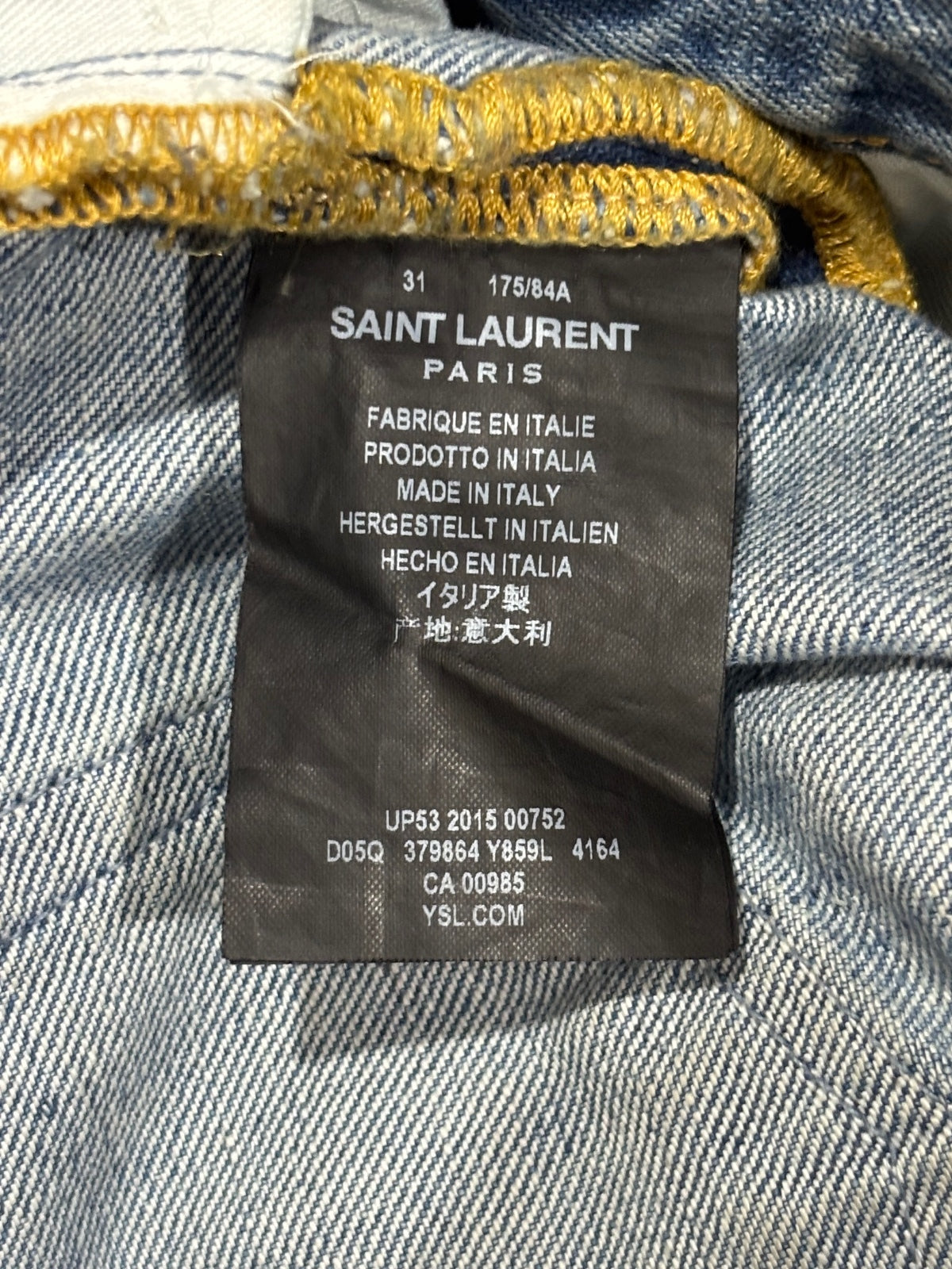 Saint Laurent SS16 Repaired Knee D02 Denim