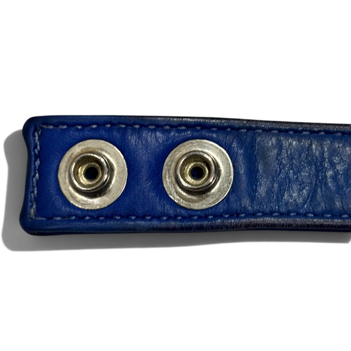 Chrome Hearts Blue Leather Snap Bracelet