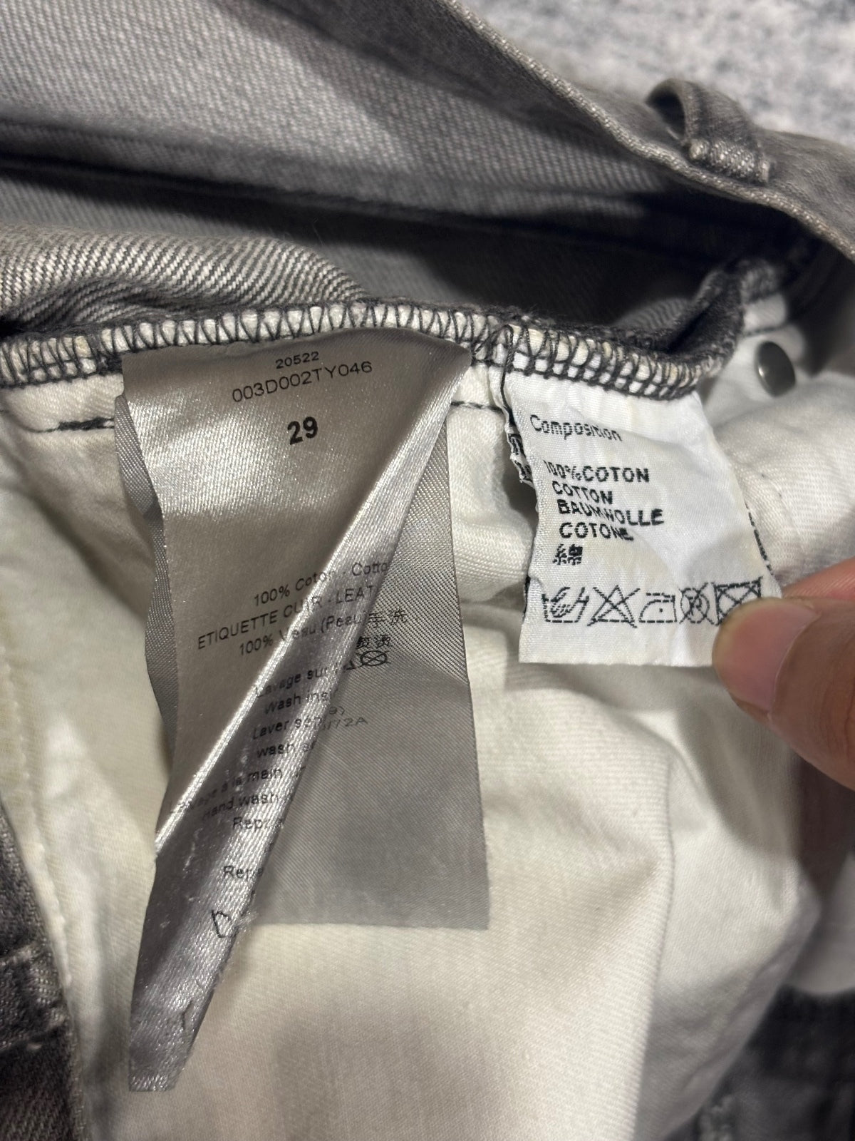 Dior Homme Grey Distressed Whiskered Denim