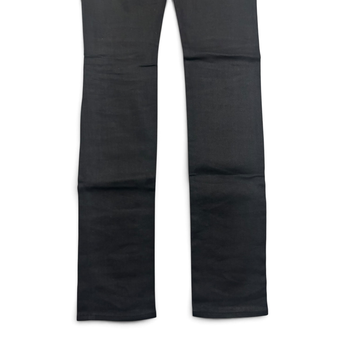 Saint Laurent Black Waxed Knee Slit Denim