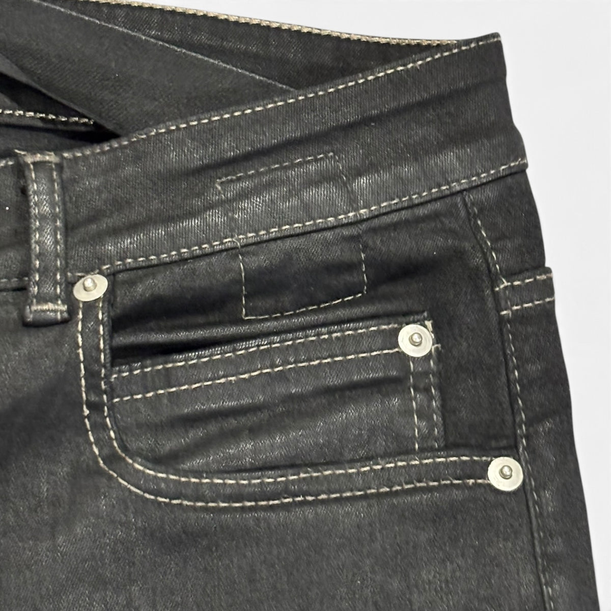Rick Owens DRKSHDW SS22 Black Waxed Detroit Cut