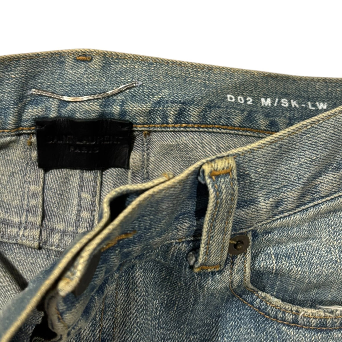 Saint Laurent AW15 Mudwash Knee Slit Denim