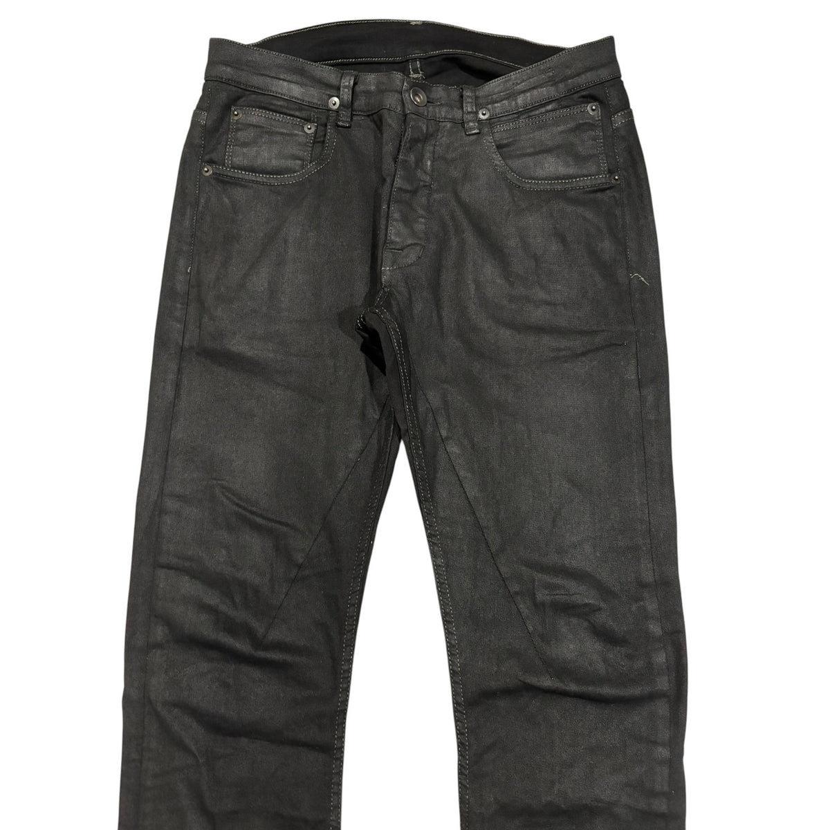 Rick Owens DRKSHDW FW15 Black Waxed Detroit Cut