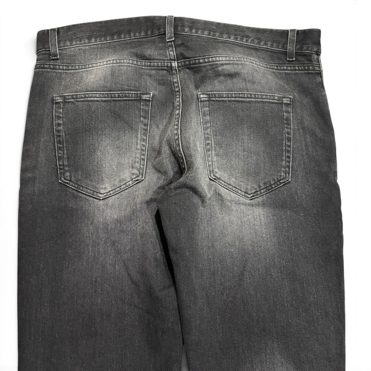 Saint Laurent Black Wash Knee Rip Denim