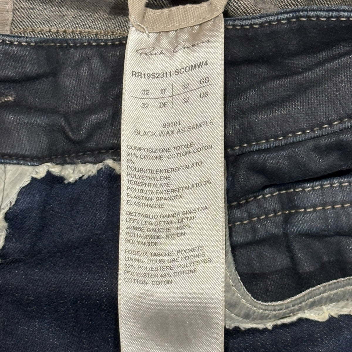 Rick Owens SS19 Babel Tyrone Patchwork Jeans