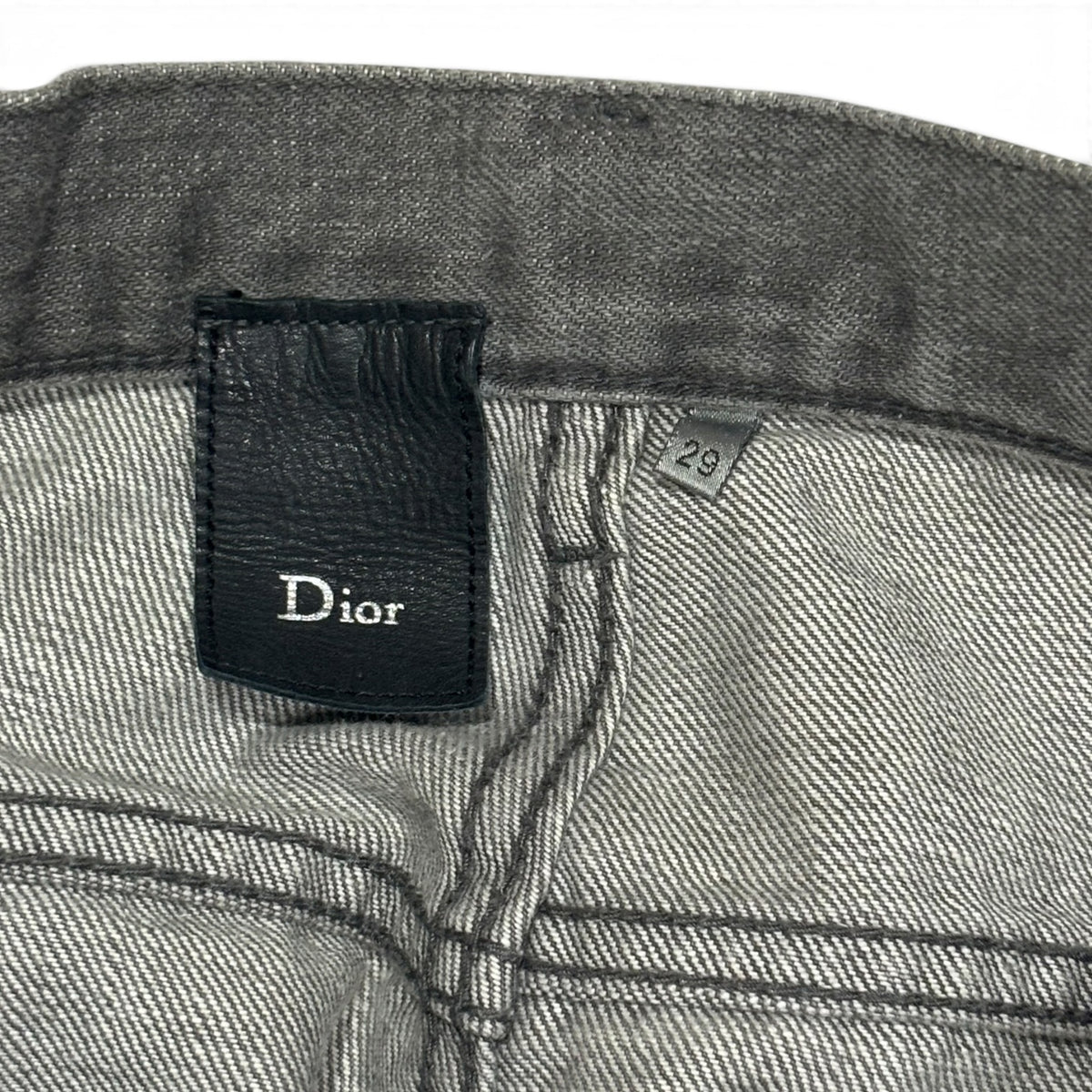 Dior Homme Grey Distressed Whiskered Denim