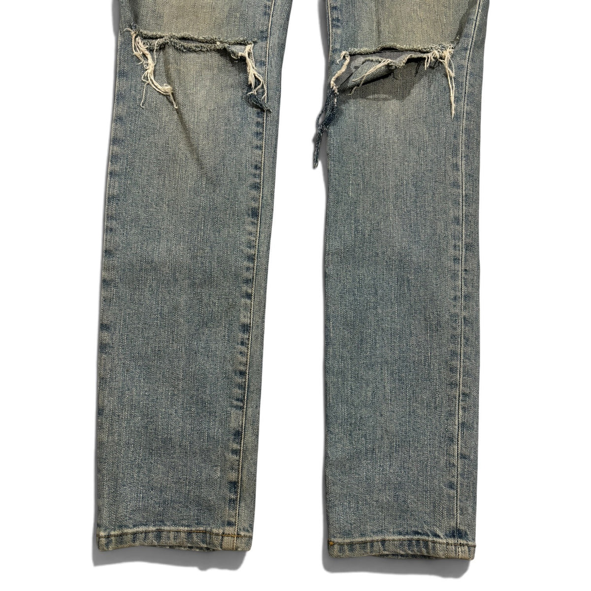 Saint Laurent AW15 Mudwash Knee Slit Denim