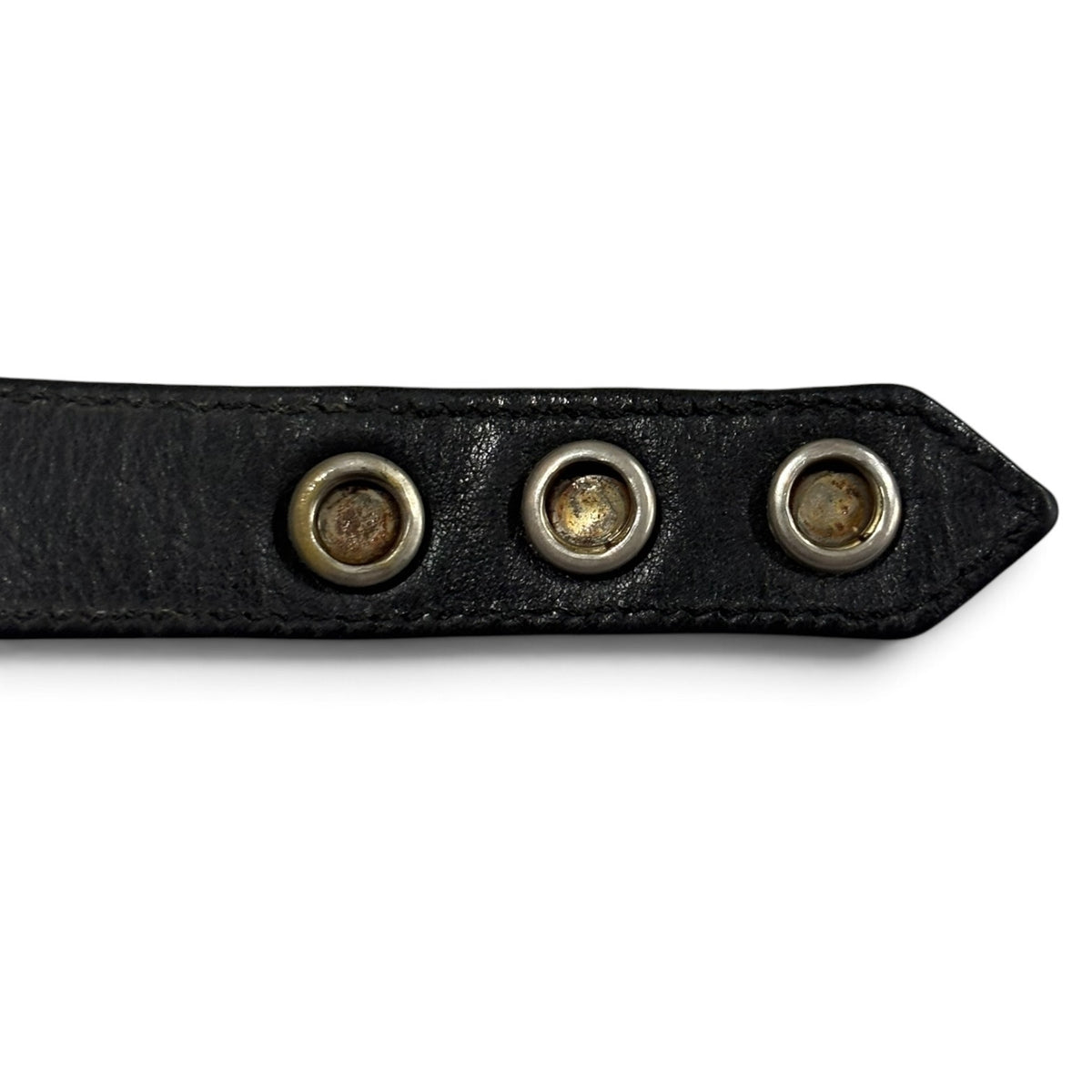 Chrome Hearts Black Leather Snap Bracelet