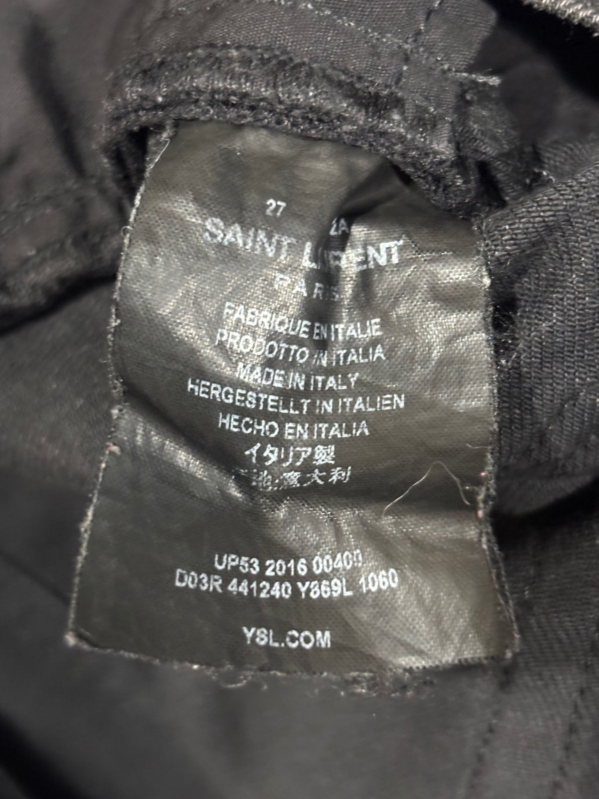 Saint Laurent AW16 Knee Rip D02 Denim