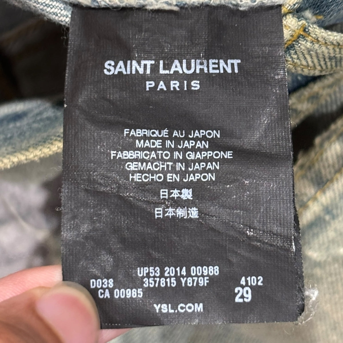 Saint Laurent FW14 Sandwash Crash Denim