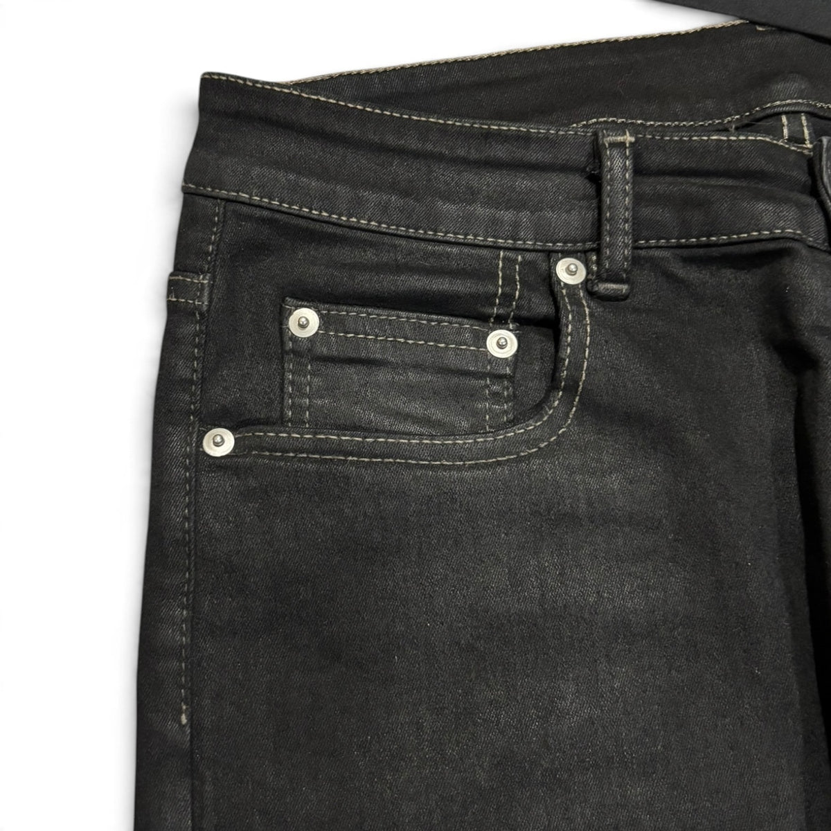 Rick Owens DRKSHDW SS22 Black Waxed Detroit Cut