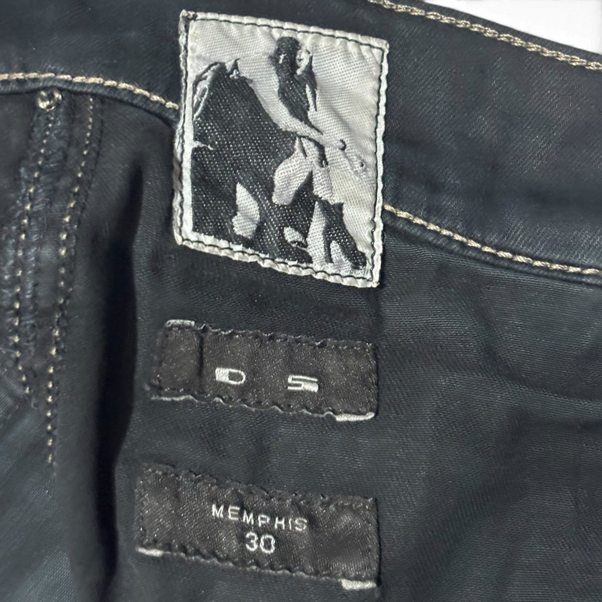 Rick Owens DRKSHDW Black Wax Memphis Denim
