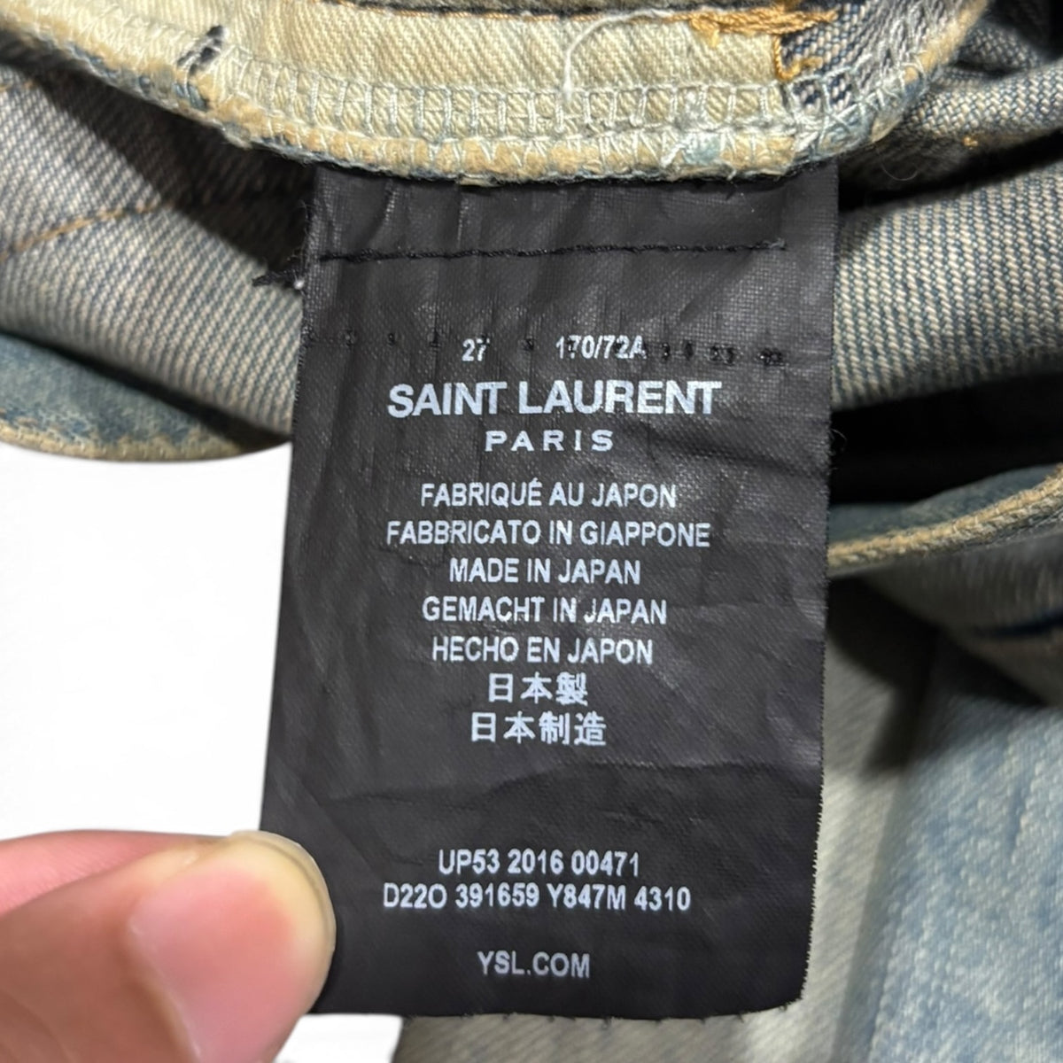 Saint Laurent AW16 Crash Denim